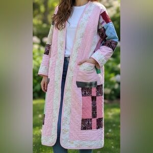 HANDMADE Vintage Quilt Coat - Size Large